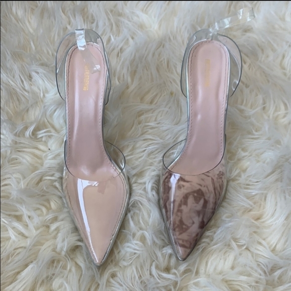 PrettyLittleThing PLT Clear Shoes W/ Leopard Heel - Picture 4 of 6